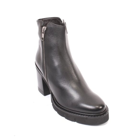 Luca Grossi 180 Black Leather Ankle Heel Boots - Picture 1 of 8